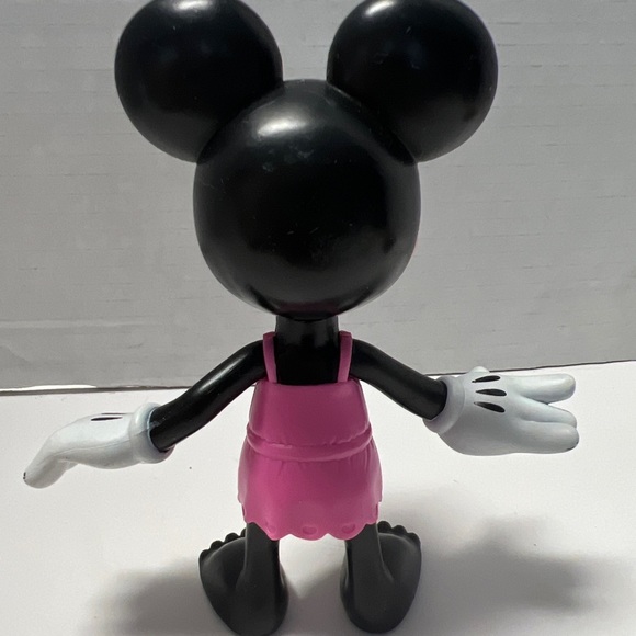 Disney Minnie Mouse Figure Plastic Toy 5.25 " Pink Dress - Picture 2 of 6